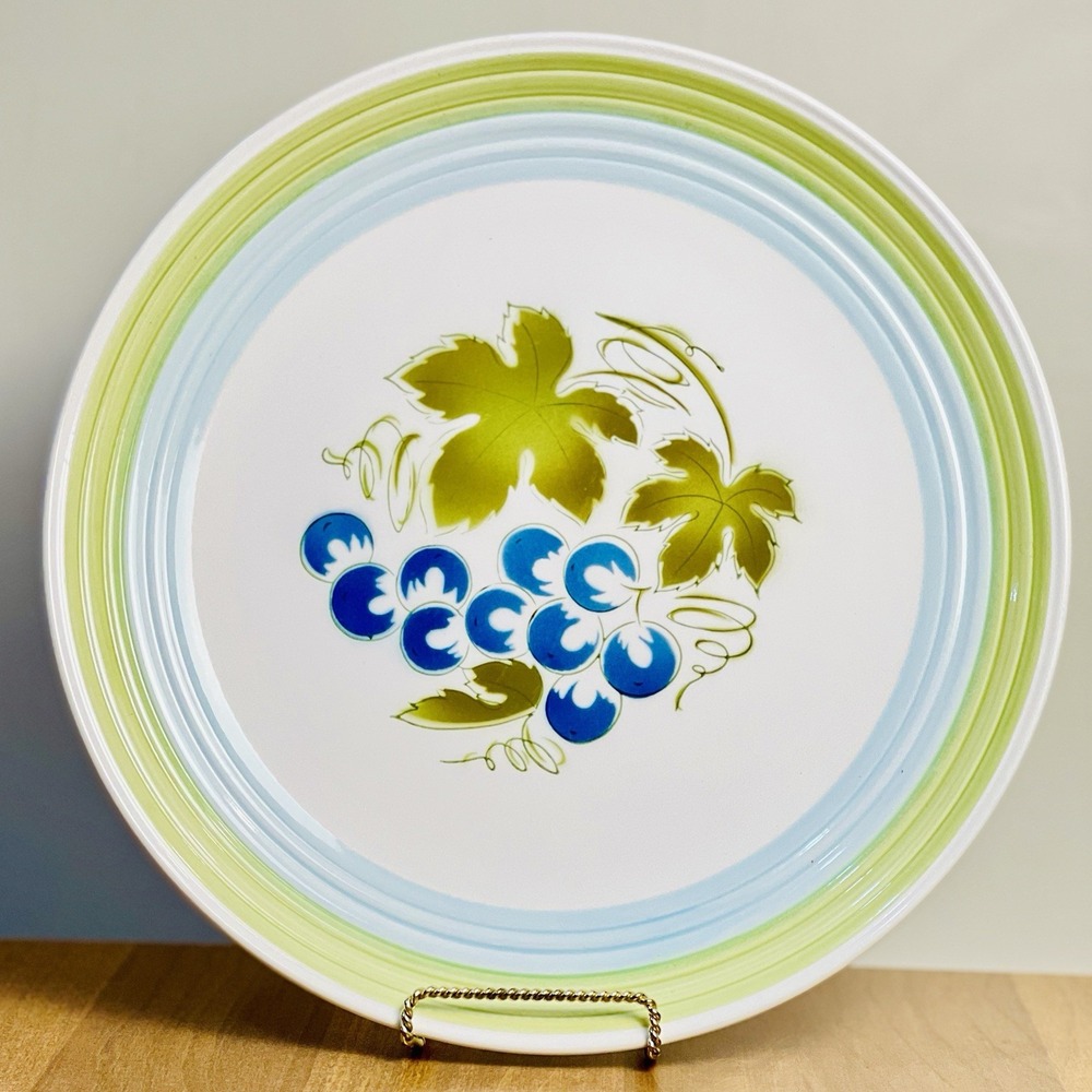 Vintage Blue Grapes Harmony House Ironstone Stoneware‎ Platter Chop Plate